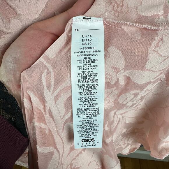 ASOS Pink Lace Halter Mermaid Dress High Low Formal Princess Fairy Prom 10 NWT - Picture 12 of 15